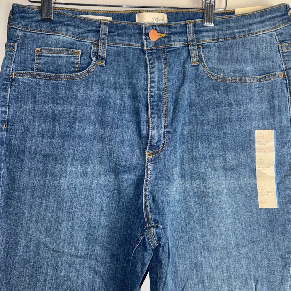 Universal Thread Womens‎ High-Rise Skinny Jeans Medium Wash Blue Size 14 Regular